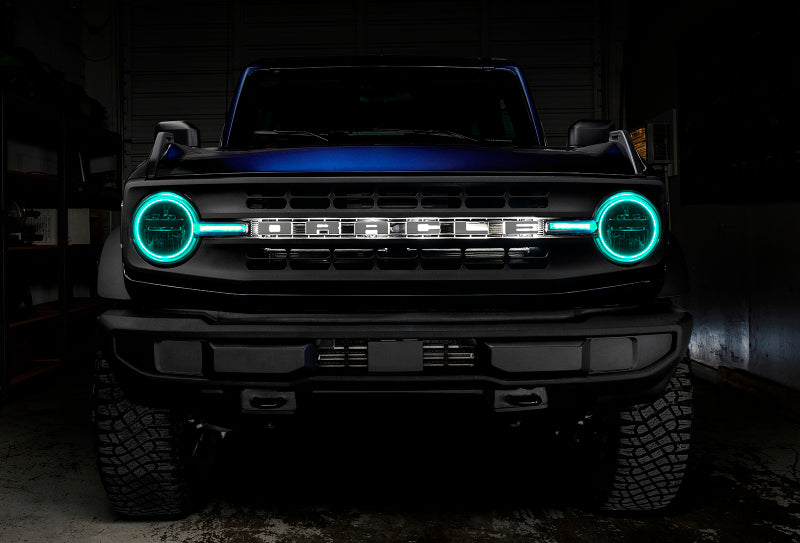 Oracle 21-22 Ford Bronco Headlight Halo Kit w/DRL Bar - Base Headlights ColorSHIFT -w/RF Controller ORACLE Lighting