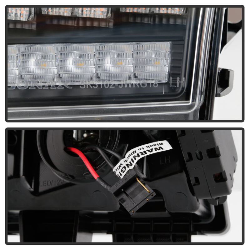 Spyder Jeep Wrangler 2018-2019 (Halogen Model Only) LED Front Bumper Lights - Seq. Signal - Black SPYDER