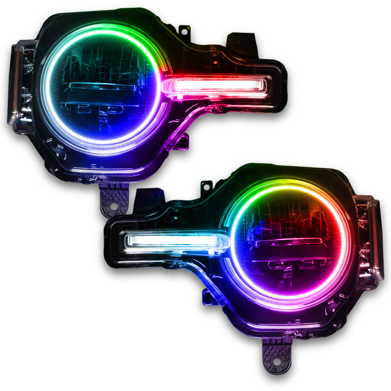 Oracle 21-22 Ford Bronco Headlight Halo Kit w/DRL Bar - Base Headlights ColorSHIFT -w/RF Controller ORACLE Lighting