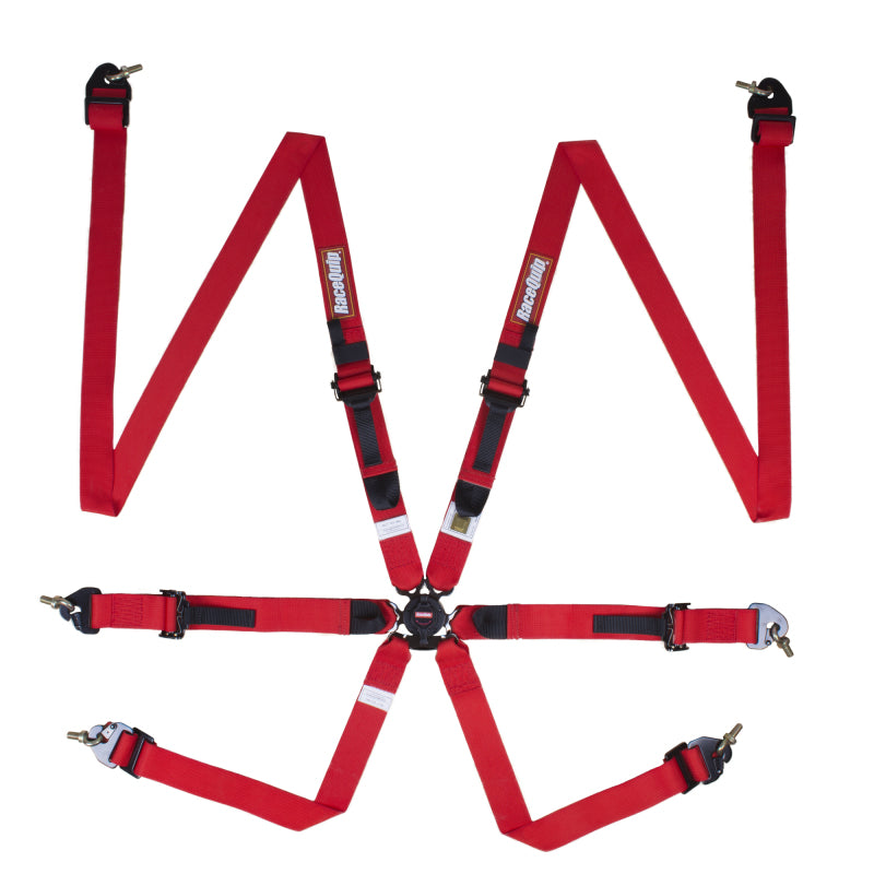 RaceQuip Red FIA CAMLOCK 6pt 2in Pull Up Lap FHR Racequip