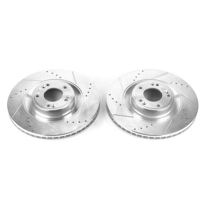 Power Stop 2011 Hyundai Equus Front Evolution Drilled & Slotted Rotors - Pair PowerStop
