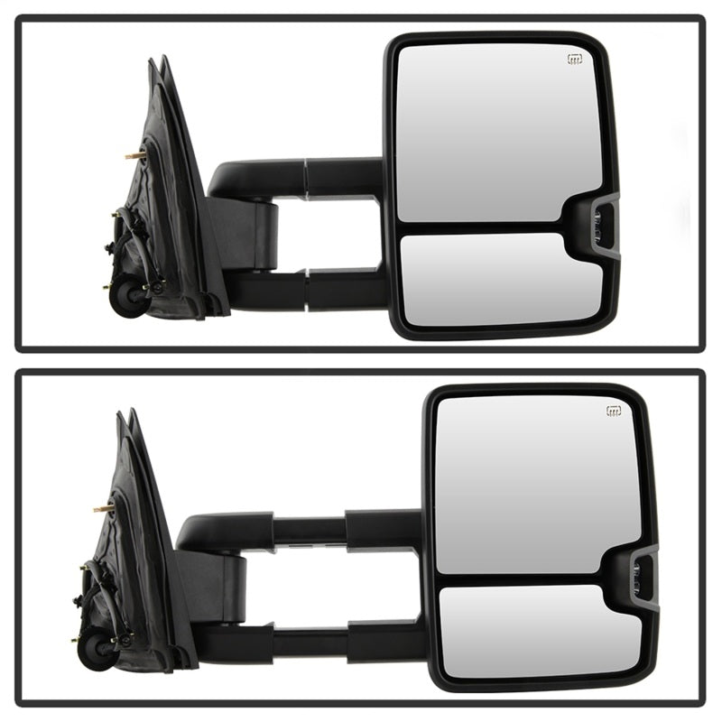 xTune Chevy Silverado 14-16 Heated Smoke LED Signal Telescoping Mirrors MIR-CSIL14S-G2-PWH-SM-SET SPYDER