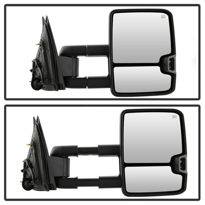 xTune Chevy Silverado 14-16 Heated Smoke LED Signal Telescoping Mirrors MIR-CSIL14S-G2-PWH-SM-SET SPYDER