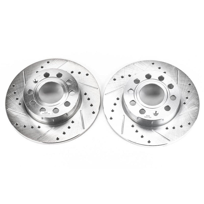 Power Stop 2008 Audi A3 Rear Evolution Drilled & Slotted Rotors - Pair PowerStop