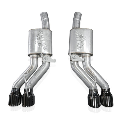 Stainless Works 22-25 Cadillac CT5-V Blackwing Axleback Exhaust - Black Chrome Tips