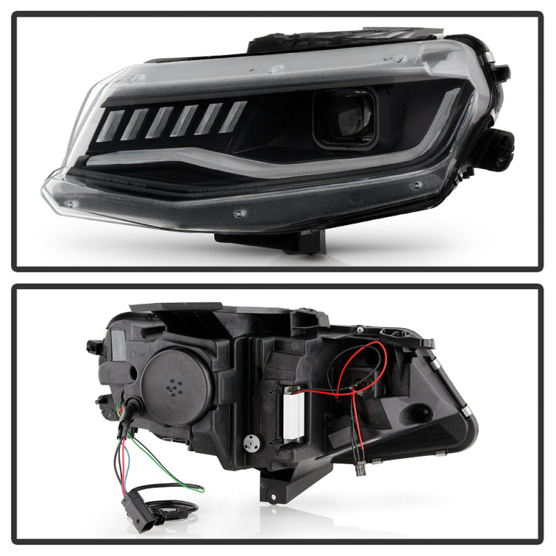 Spyder Chevy Camaro 16-18 (Do Not Fit Halogen) Projector Headlights Black PRO-YD-CCAM16HIDSI-SEQ-BK SPYDER