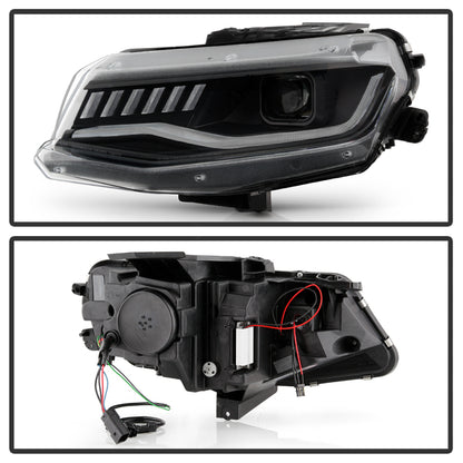 Spyder Chevy Camaro 16-18 (Do Not Fit Halogen) Projector Headlights Black PRO-YD-CCAM16HIDSI-SEQ-BK SPYDER