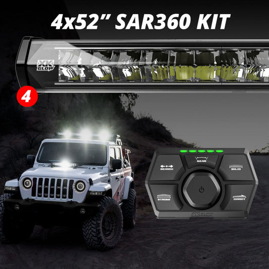 XKGlow (4) 52” SAR360 Light Bar Kit Emergency Search and Rescue Light System - Part XK-SAR360-3333