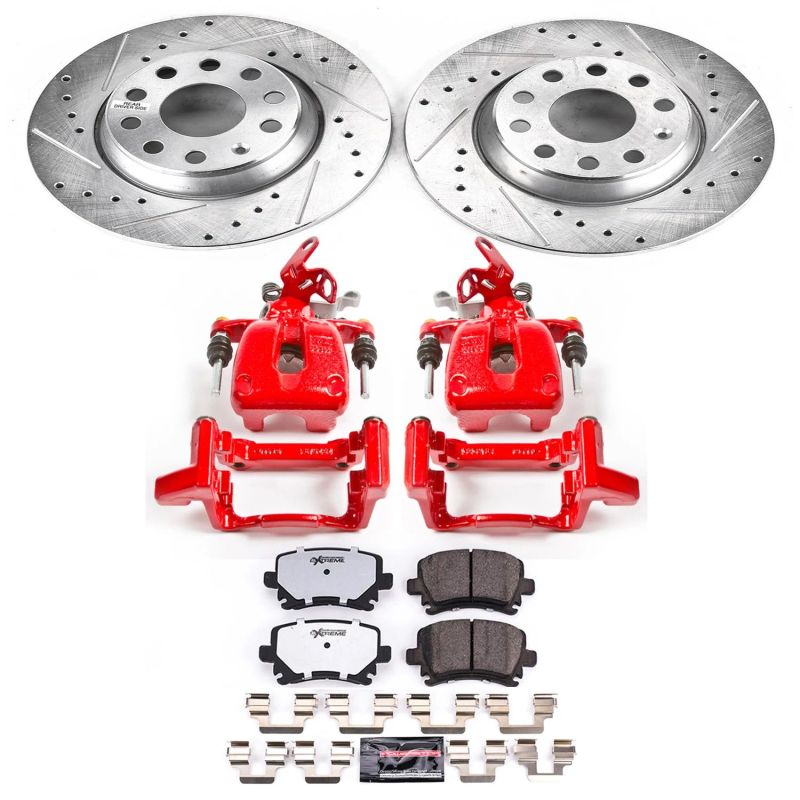 Power Stop 2009 Audi A3 Rear Z26 Street Warrior Brake Kit w/Calipers PowerStop