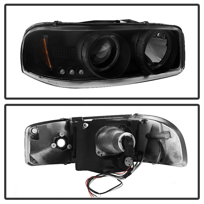 Spyder GMC Sierra 1500/2500 99-06 Projector Headlights LED Halo LED Blk Smke PRO-YD-CDE00-HL-BSM SPYDER