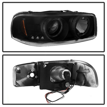 Spyder GMC Sierra 1500/2500 99-06 Projector Headlights LED Halo LED Blk Smke PRO-YD-CDE00-HL-BSM SPYDER