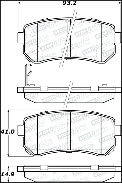 StopTech Premium Ceramic Front Brake Pads - 308.11570 Stoptech