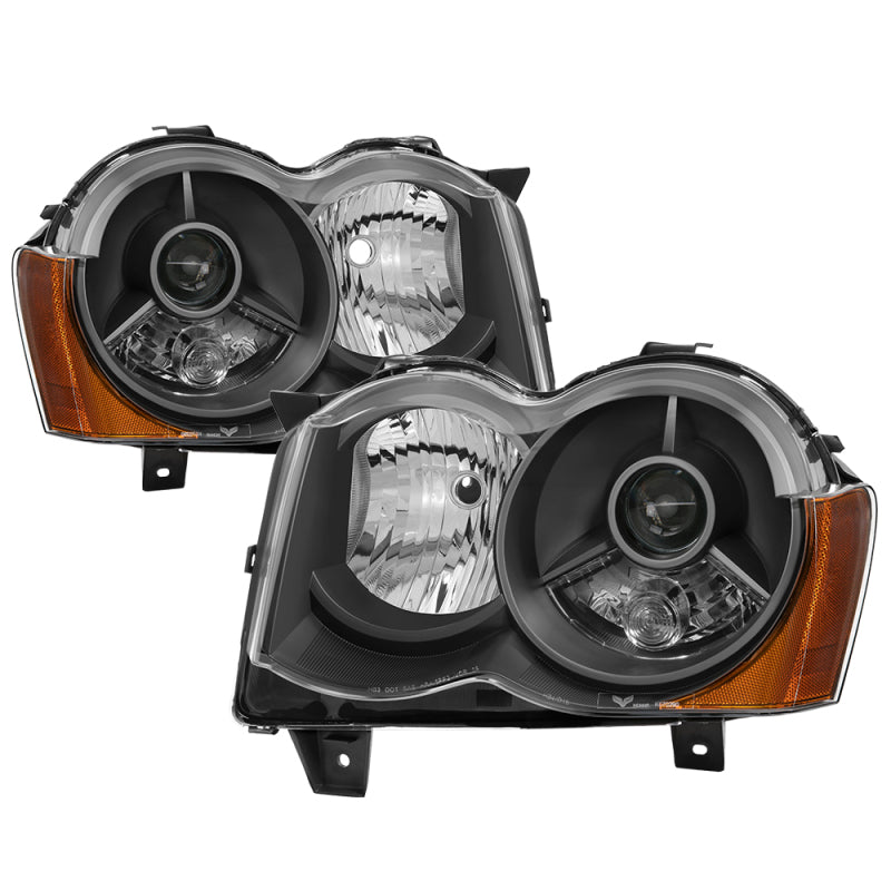 xTune Jeep Grand Cherokee 08-10 OEM Style Projector Headlights - Black PRO-JH-JGC08-AM-BK SPYDER