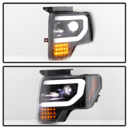 Spyder Ford F150 13-14 Xenon Model Only Light Bar Projector Headlights Blk PRO-YD-FF15013PL-SEQ-BK SPYDER