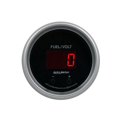 Autometer 52.4mm Black Switchable 0-100 Fuel Level / 8-18V Voltmeter Sport-Comp Elite Digital Gauge 6709-SC