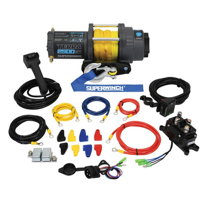 Superwinch 2500 LBS 12V DC 3/16in x 40ft Synthetic Rope Terra 2500SR Winch - Gray Wrinkle Superwinch