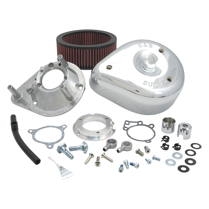 S&S Cycle 08-17 Tri-Glide/CVO Stock-Bore Throttle By Wire Models Teardrop Air Cleaner Kit - Chrome - 106-2091