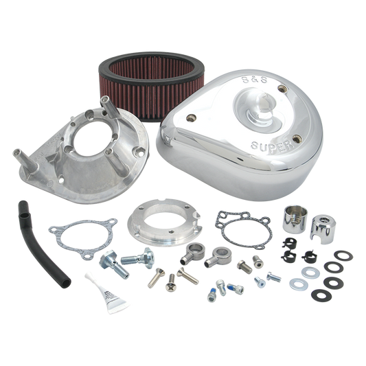 S&S Cycle 08-17 Tri-Glide/CVO Stock-Bore Throttle By Wire Models Teardrop Air Cleaner Kit - Chrome - 106-2091