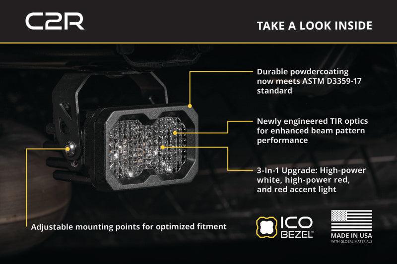 Diode Dynamics C2R White Flood Standard LED Pod (Pair)