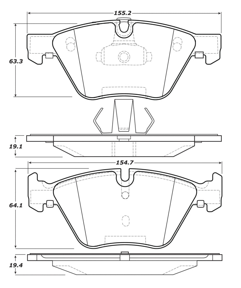 StopTech Premium Ceramic Front Brake Pads - 308.10610 Stoptech