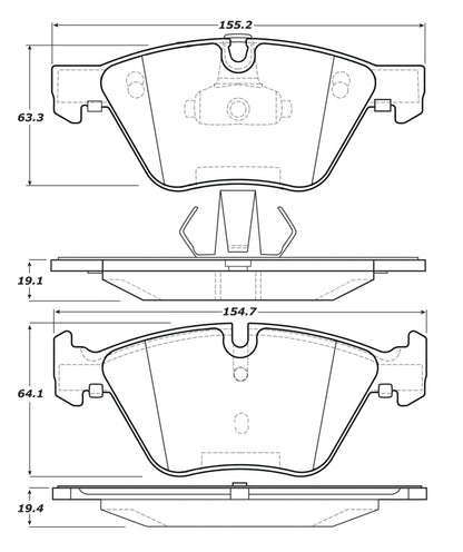 StopTech Premium Ceramic Front Brake Pads - 308.10610 Stoptech