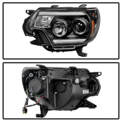 Spyder Toyota Tacoma 12-15 Projector Headlights Light Bar DRL Black PRO-YD-TT12-LBDRL-BK SPYDER