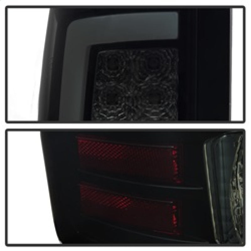 Spyder 07-13 GMC Sierra 1500 V2 Light Bar LED Tail Lights - Blk Smoke (ALT-YD-GS07V2-LBLED-BSM) SPYDER