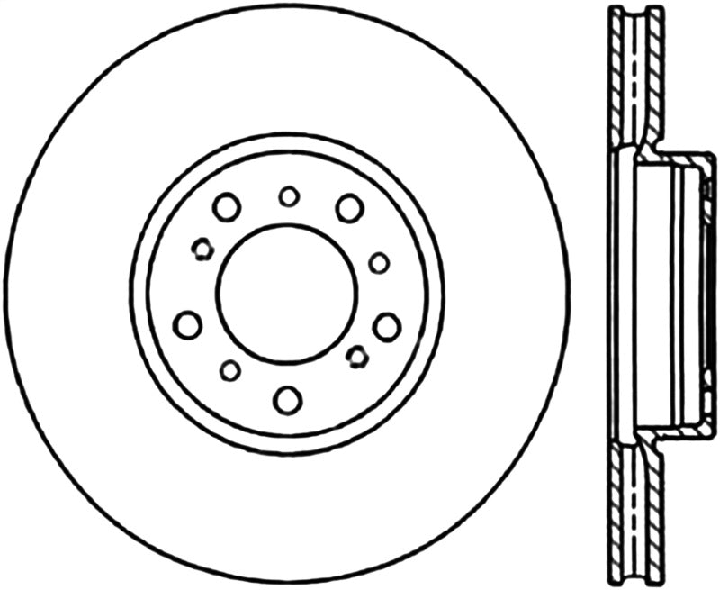 StopTech 01-06 BMW M3 Drilled Left Front CRYO Rotor Stoptech