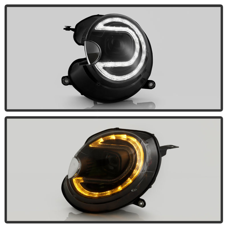 Spyder Mini Cooper 07-12 V2 Halogen Model Only Projector Headlights - Black PRO-YD-MC07V2SI-SBLB-BK SPYDER