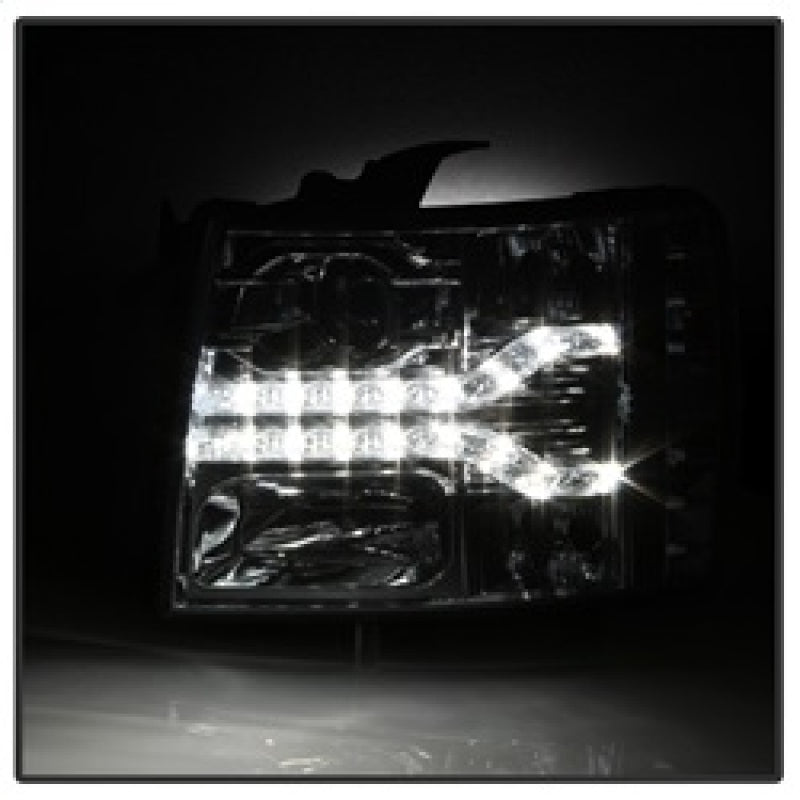 Spyder Chevy Silverado 1500 07-13 V2 Projector Headlights - LED DRL - Chrome PRO-YD-CS07V2-DRL-C SPYDER