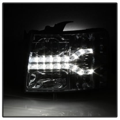 Spyder Chevy Silverado 1500 07-13 V2 Projector Headlights - LED DRL - Chrome PRO-YD-CS07V2-DRL-C SPYDER