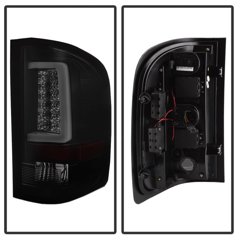 Spyder 07-13 Silverado (Will Not Work w/2010 921 Bulb)V3 Tail Lights Blk Smk ALT-YD-CS07V3-LBLED-BSM SPYDER