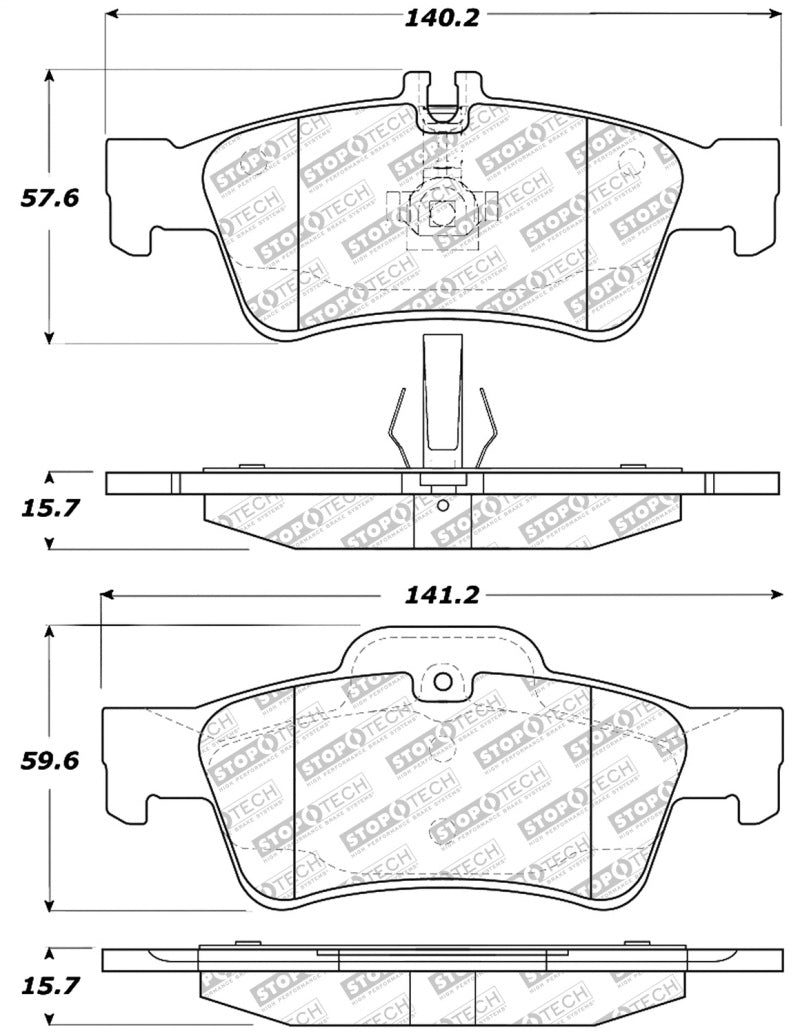 StopTech Street Disc Rear Brake Pads - 305.09860 Stoptech