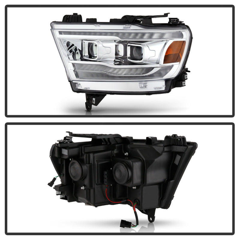 Spyder Dodge Ram 19-20 Halogen Model Only Projector Headlights Chrome PRO-YD-DR19HALAP-SEQ-C SPYDER