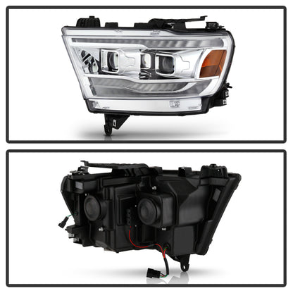 Spyder Dodge Ram 19-20 Halogen Model Only Projector Headlights Chrome PRO-YD-DR19HALAP-SEQ-C SPYDER