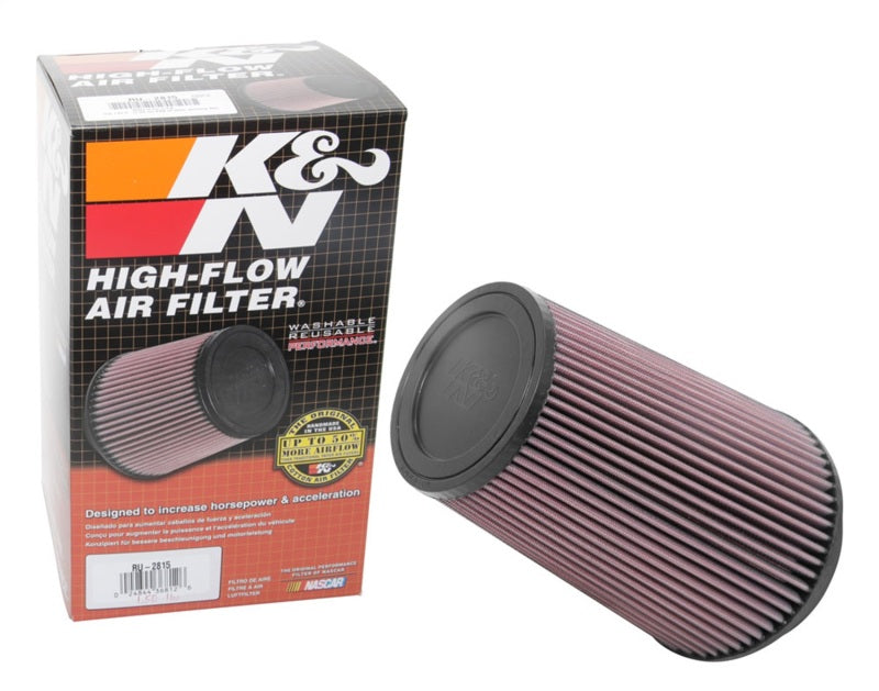 K&N Universal Clamp-On Air Filter 5in FLG / 6-1/2in B / 4-3/8in T / 8-3/4in H K&N Engineering