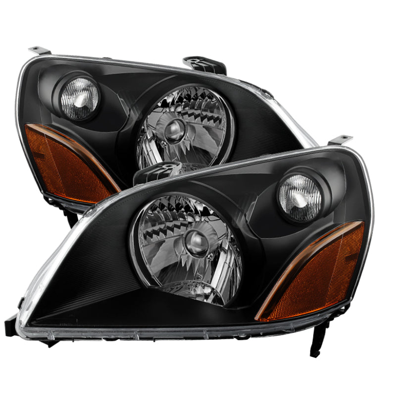 Xtune Honda Pilot 03-05 Crystal Headlights Black HD-JH-HPIL03-AM-BK SPYDER