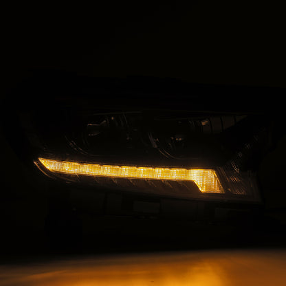 AlphaRex 19-21 Ford Ranger LUXX LED Proj Headlights Plank Style Alpha Black w/Seq Signal/DRL AlphaRex