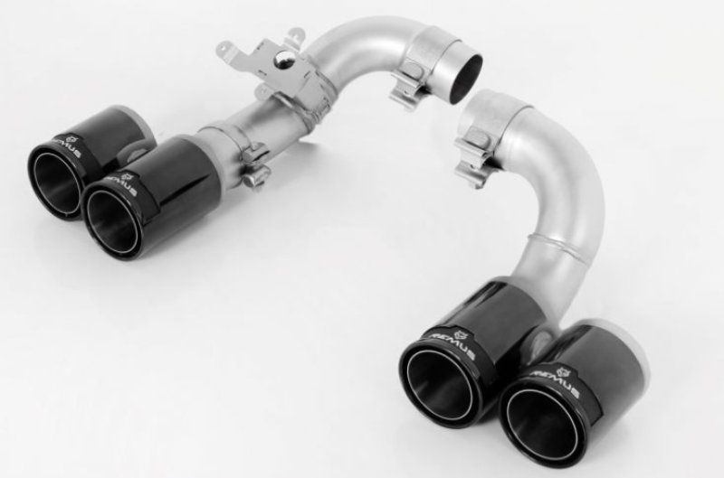 Remus 2012 BMW 3 Series F30/F31 Quad 84mm Black Chrome Straight w/Carbon Insert Tail Pipe Set Remus