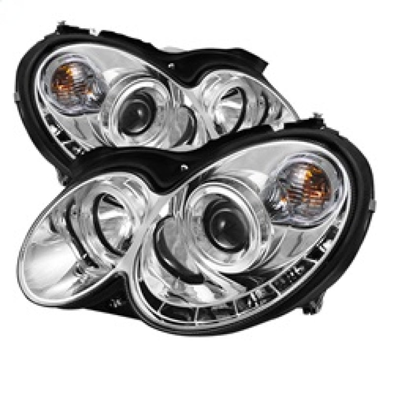 Spyder Mercedes Benz CLK 03-09 Projector Halogen Model- LED Halo DRL Chrm PRO-YD-MBCLK03-DRL-C SPYDER