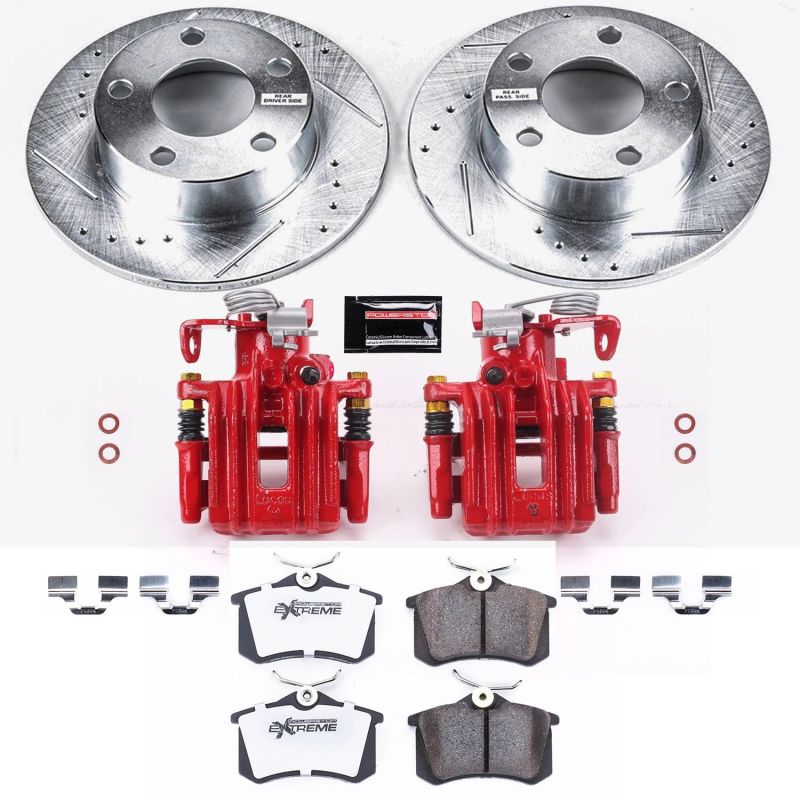 Power Stop 98-01 Audi A6 Quattro Rear Z26 Street Warrior Brake Kit w/Calipers PowerStop