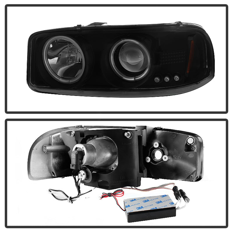 Spyder GMC Sierra 1500/2500 99-06 Projector Headlights CCFL Halo LED Blk Smke PRO-YD-CDE00-CCFL-BSM SPYDER
