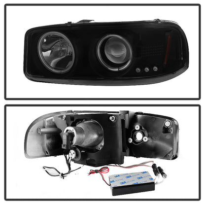 Spyder GMC Sierra 1500/2500 99-06 Projector Headlights CCFL Halo LED Blk Smke PRO-YD-CDE00-CCFL-BSM SPYDER