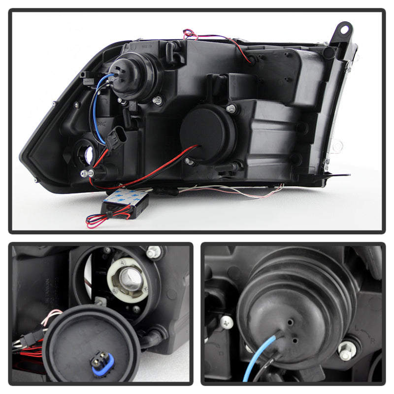 Spyder Dodge Ram 1500 09-14 Projector Halogen Model- CCFL Halo LED - Blk Smke PRO-YD-DR09-CCFL-BSM SPYDER