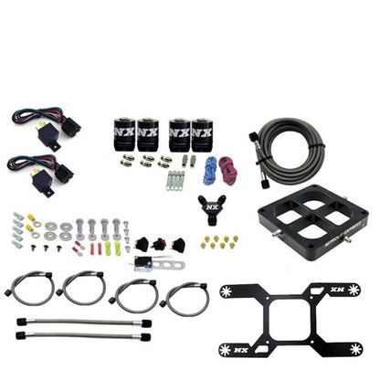 Nitrous Express Dry, Quad Stage Billet Crossbar Plate System 100-2000 HP (4500 Flange)-No - 66447-00