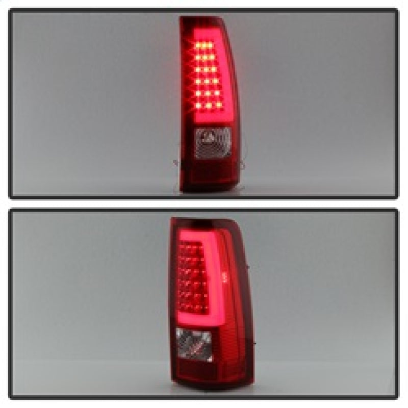 xTune Chevy Silverado 1500/2500/3500 99-02 / Version 3 Tail Lights Red Clear ALT-ON-CS99V3-LBLED-RC SPYDER