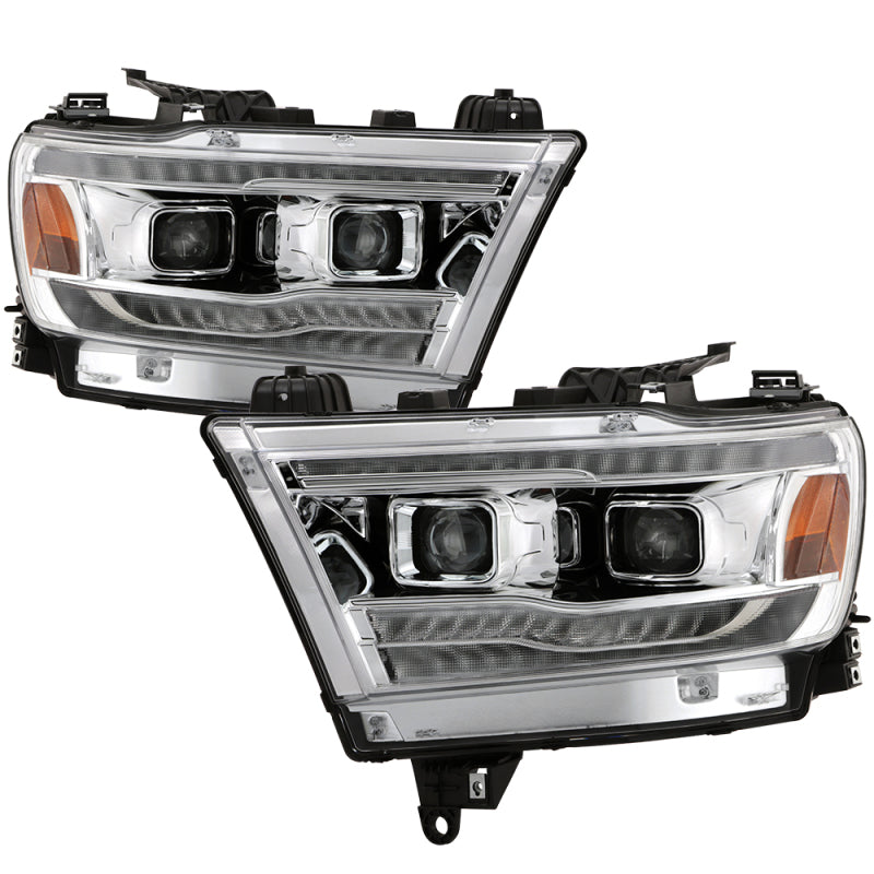 Spyder Dodge Ram 19-20 Halogen Model Only Projector Headlights Chrome PRO-YD-DR19HALAP-SEQ-C