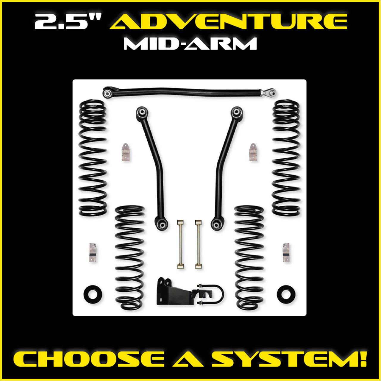 Rock Krawler 2018+ Jeep Wrangler JL2 2DR 2.5in Adventure System - Stage 1