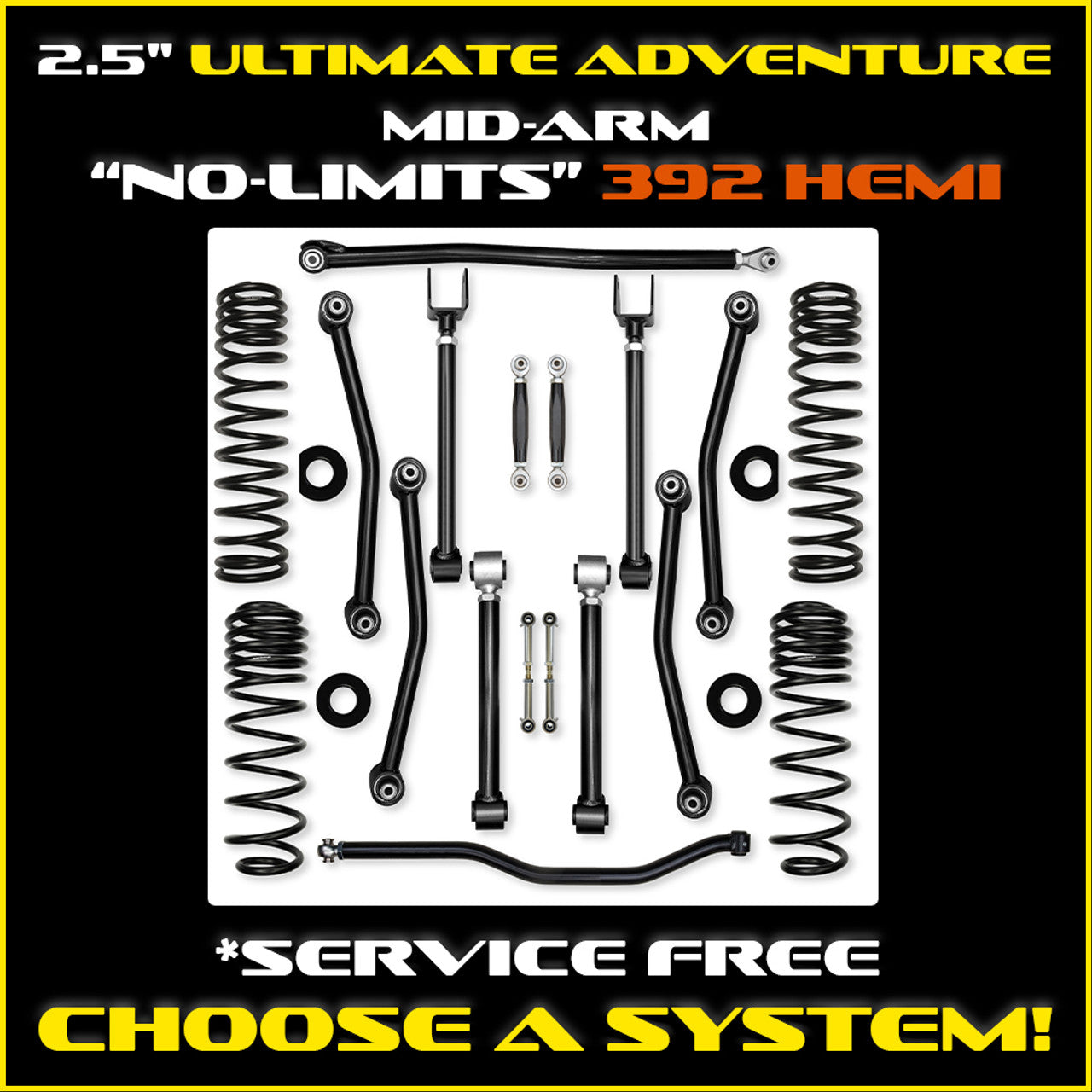 Rock Krawler 2018+ Jeep Wrangler JL 2DR 2.5in Ultimate Adventure System