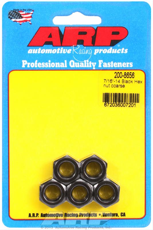 ARP 7/16-14 Black Coarse Hex Nut Kit 200-8656